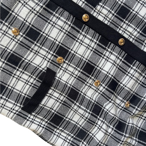 Eloquii Black & White Checkered Sweater Dress - Picture 8 of 9